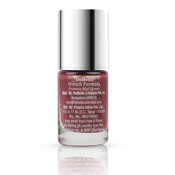 DeBelle Gel Nail Lacquer Classy Chloe (Dark Mauve with Micro Shimmer) 6 ml - Nail Polish