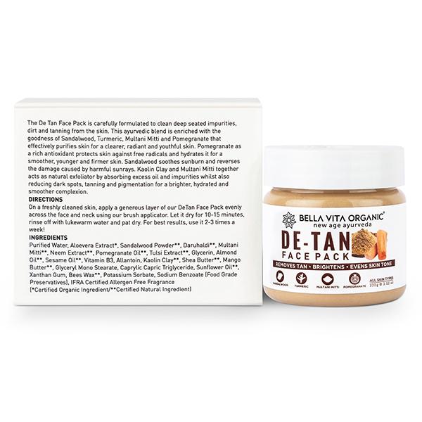 Bella Vita Organic De Tan Removal Face Pack 100 gm - Face Packs
