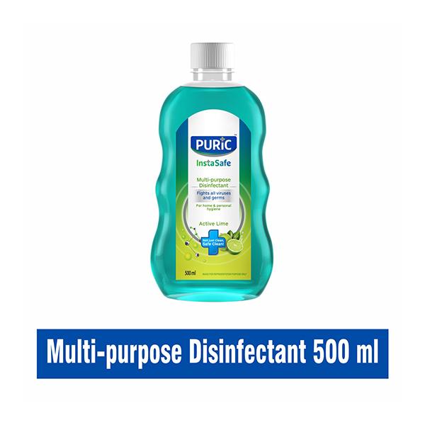 Netmeds | Puric InstaSafe Multi-purpose Disinfectant Liquid - Active Lime 500 ml