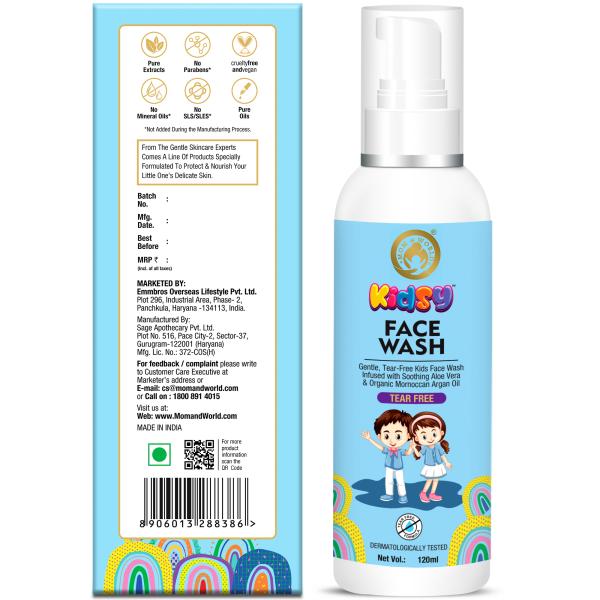 Mom & World Kids Face Wash 120 ml - Baby Skin Care