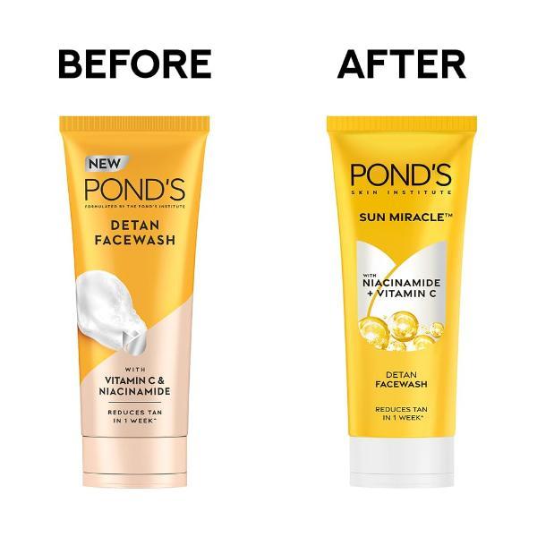 Pond'S Sun Miracle Detan With Niacinamide + Vitamin C Face Wash 100 g - Face Washes