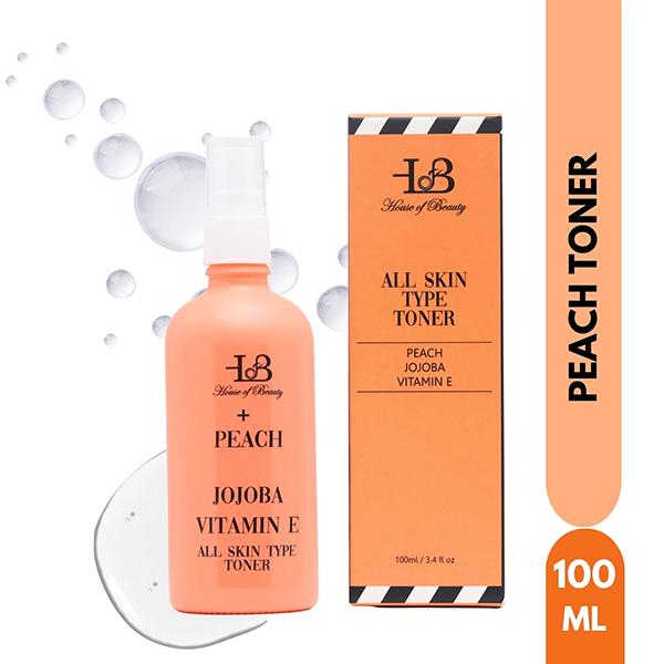 Netmeds | House of Beauty Peach+Jojoba Toner-All Skin Types - Dry, Combination, & Sensitive Skin 100ml