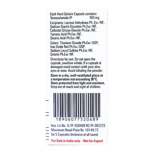 Temodal 100mg Capsule 5'S - Cancer Oncology-Cyt