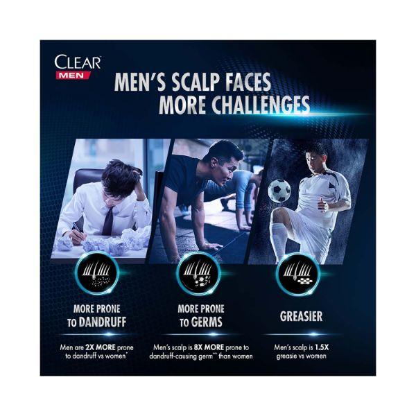 Clear Men Cool Sport Menthol Anti-Dandruff Shampoo Removes Grease 310 ml - Shampoos