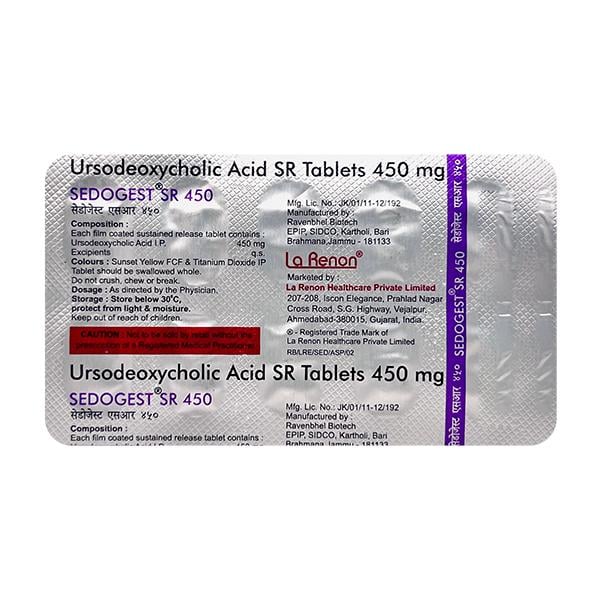 SEDOGEST SR 450 Tablet 10's - Cholelithiasis/Gall Stones