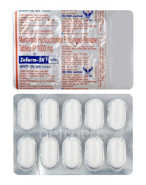 Zoform SR 1gm Tablet 10'S - Diabetes-Ant