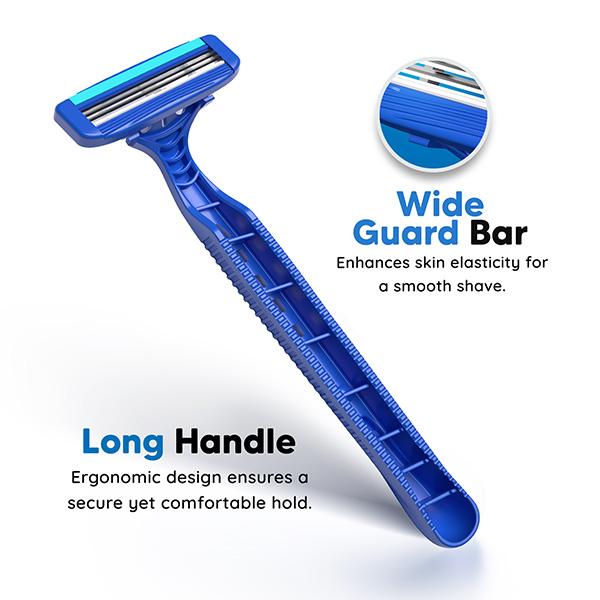 Letsshave Pro 3 Disposable Kit Razors 2S + Shave Gel 30Ml + After Shave Balm 30Ml + Travel Pouch 1's - Razors & Cartridges
