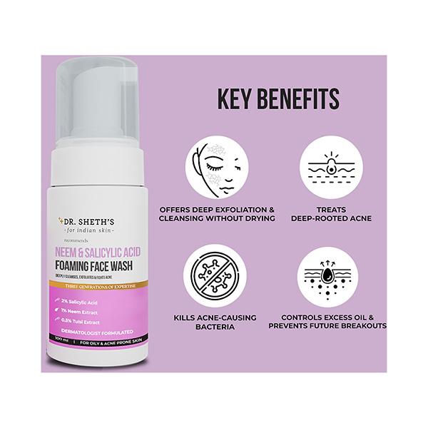 Dr. Sheth'S Neem & Salicylic Acid Foaming Face Wash 100 ml - Face Washes