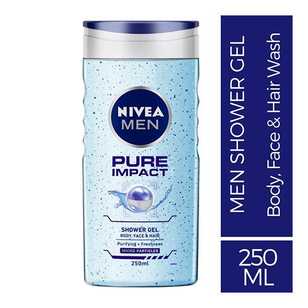 Nivea Men Pure Impact Purifying + Minerals Shower Gel 250ml - Shower Gels & Body Wash