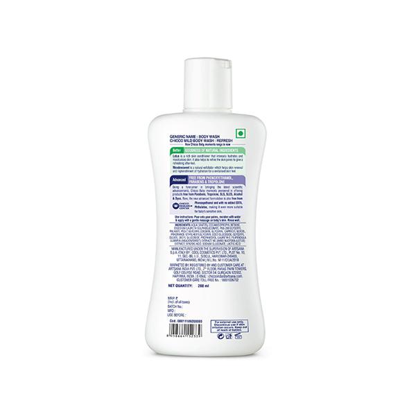 Chicco Baby Moments Mild Bodywash Refresh 200 ml - Baby Body Wash