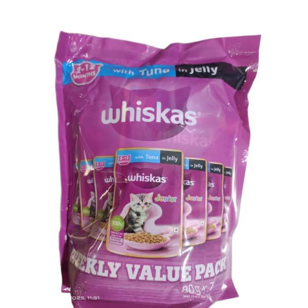 Netmeds | Whiskas Junior Tuna in Jelly - Weekly Value Pack (Pack of 7 x 80 gm) 560 gm