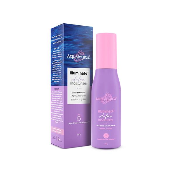 Aqualogica Illuminate + Oil-Free Moisturizer With Wild Berries And Alpha Arbutin 100 gm - Face Moisturizers
