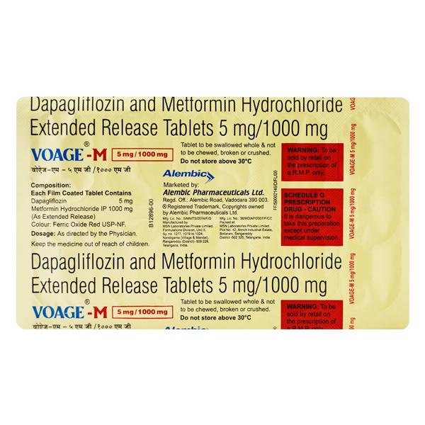 VOAGE M 5/1000 Tablet 10's - Diabetes-Ant