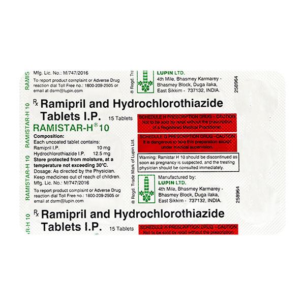 Ramistar H 10mg Tablet 15'S - Hypertension-ACE