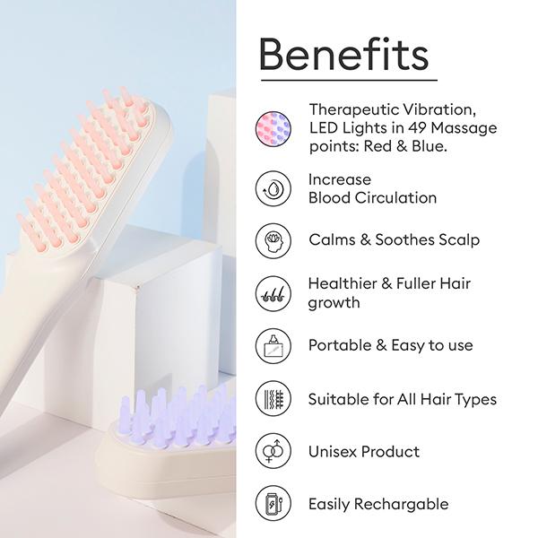 Protouch Complete Hair Growth Combo, LED Therapy Comb, Head Massager, Biotin Collagen Hair Growth Serum, Controls Hair Fall, Boost Hair Regrowth 1's - Hair Combs