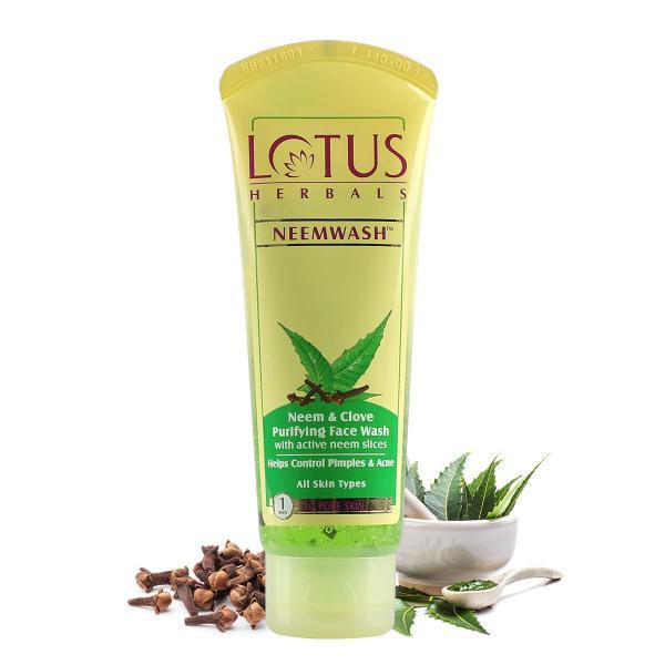 Netmeds | Lotus Herbals Neem Wash Neem & Clove Purifying Face Wash 150 gm