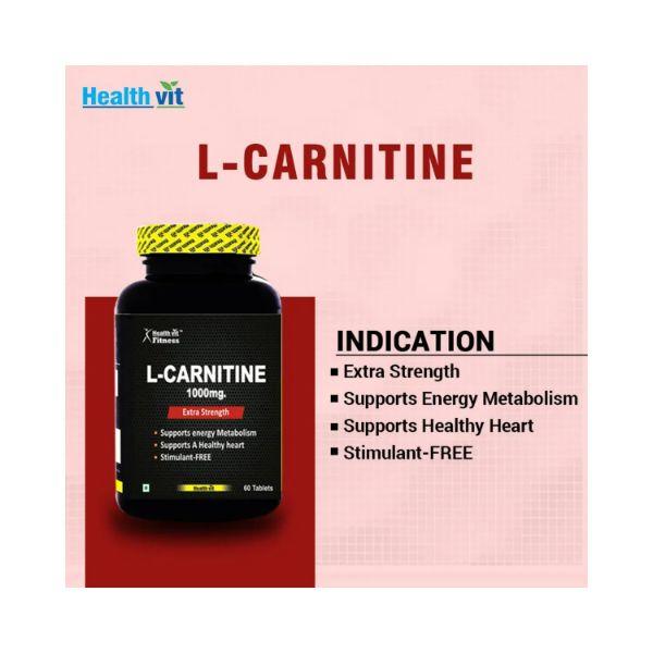 Healthvit Fitness L-Carnitine- Tablets 60's - General Health