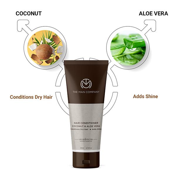 The Man Company Coconut Shampoo and Conditioner with Aloevera & Castor Oil 200 ml - Shampoos