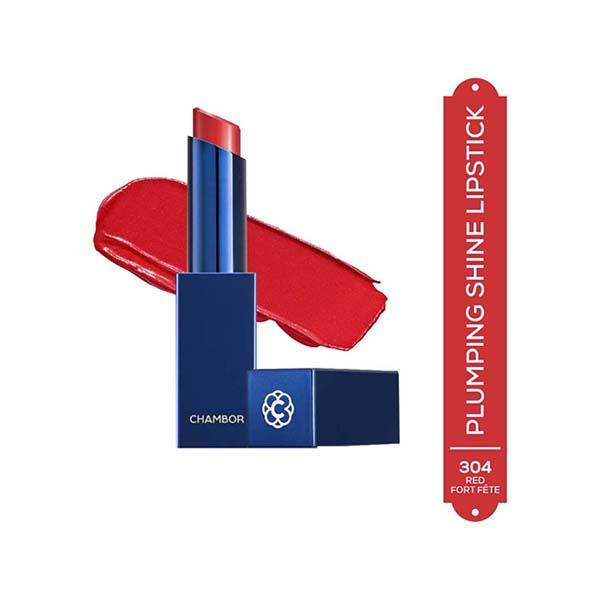 Chambor Tres Shine Plump++ Lipstick - Red Fort Fete 3 gm - Lipsticks