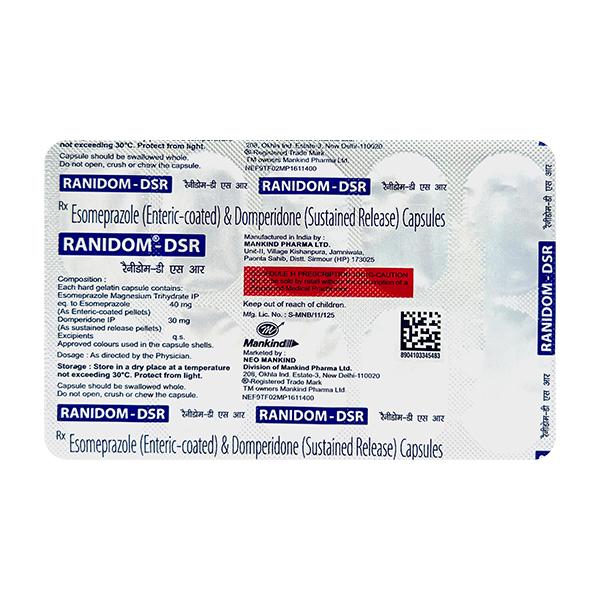 Ranidom D SR 30/40mg Capsule 10'S - Ulcer/Reflux/Flatulence-Aaa