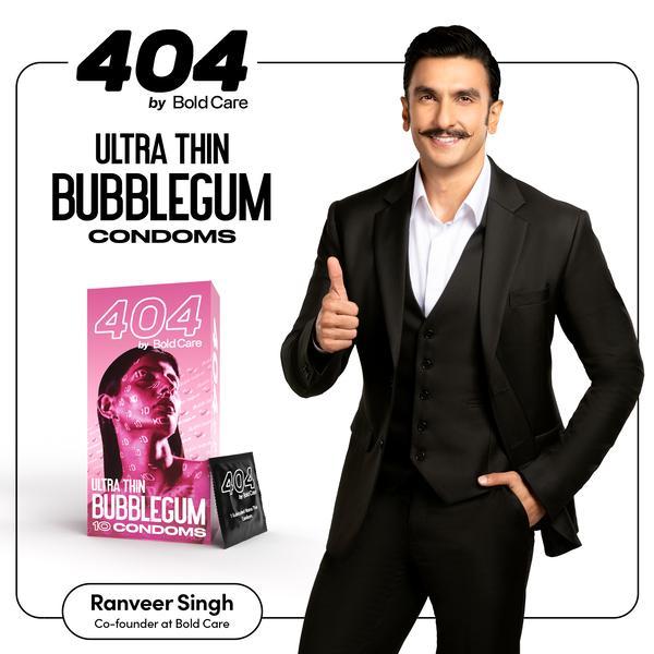 Bold Care 404 by Bold Care Ultra Thin - Bubblegum Flavored Condoms (Pack of 3 x 10) - Plain/Flavoured Condoms