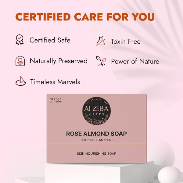 Alziba Cares Soap - Rose Almond 100 g - Soaps