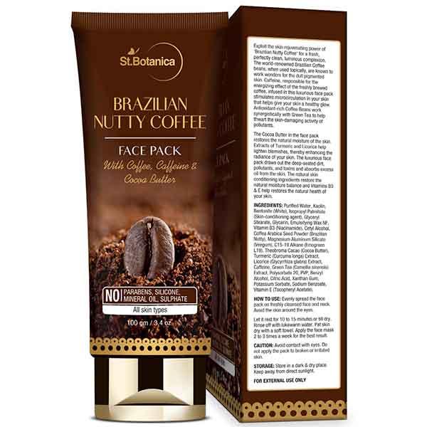 St.Botanica Brazilian Nutty Coffee Face Mask 100 gm - Masks & Peels