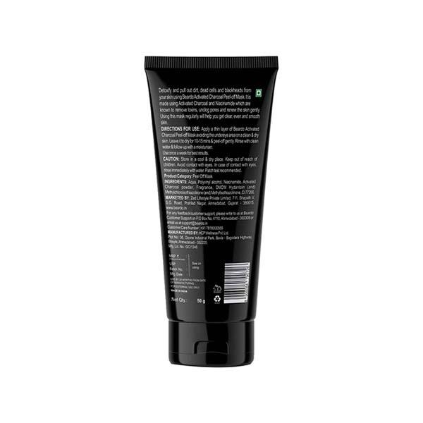 Beardo Activated Charcoal Peel Off Mask 50 gm - Masks & Peels