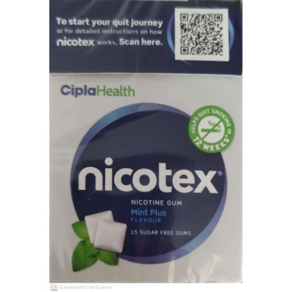 Netmeds | Nicotex 2mg Sugar Free Nicotine Gum - Mint Plus Flavour 15's