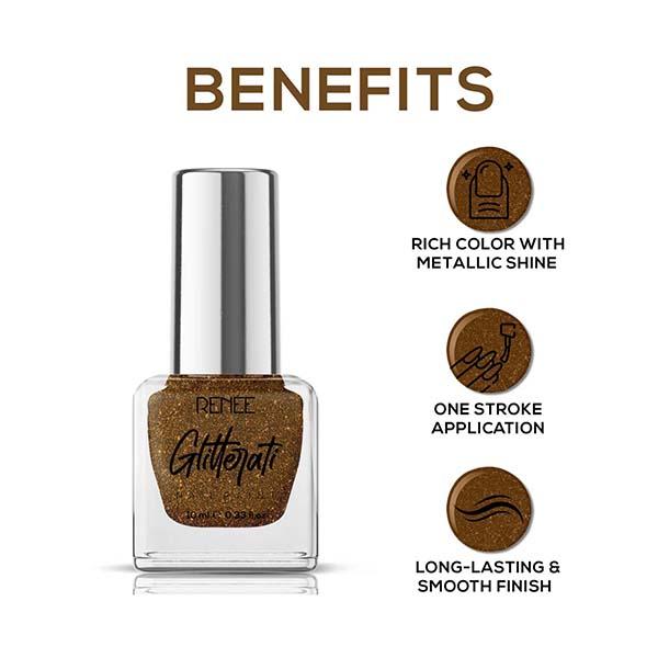 Renee Glitterati Nail Paint - Copper Blaze 10 ml - Nail Polish