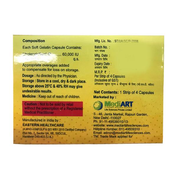 D HIGH 60k Softgel Capsule 4's - Supplements-Vit
