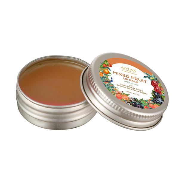 Netmeds | Alyuva Ghee Enriched Natural Mixed Fruit Lip Balm, for all ages 7 gm