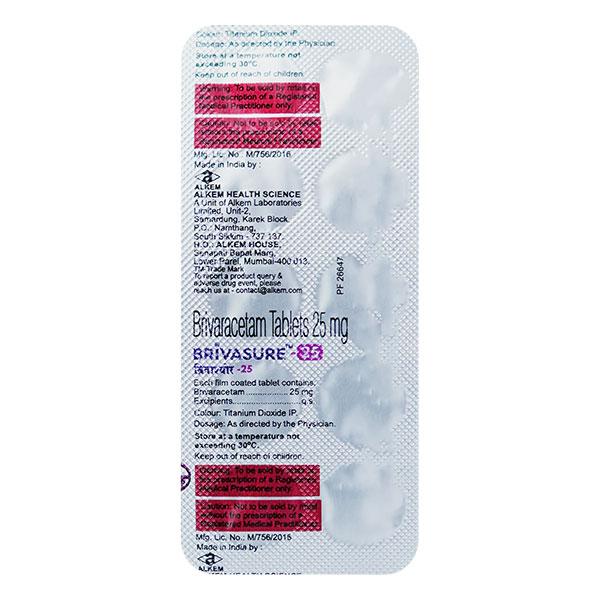 BRIVASURE 25 Tablet 10's - Epilepsy/Convulsion-Ant