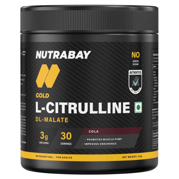Netmeds | Nutrabay Gold Citrulline Malate Powder - Cola 120 g