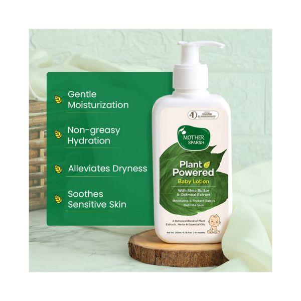 Mother Sparsh Plant Powered Natural Baby Lotion With Organic Shea Butter & Oatmeal Extract 100 ml - Creams, Lotions & Oils