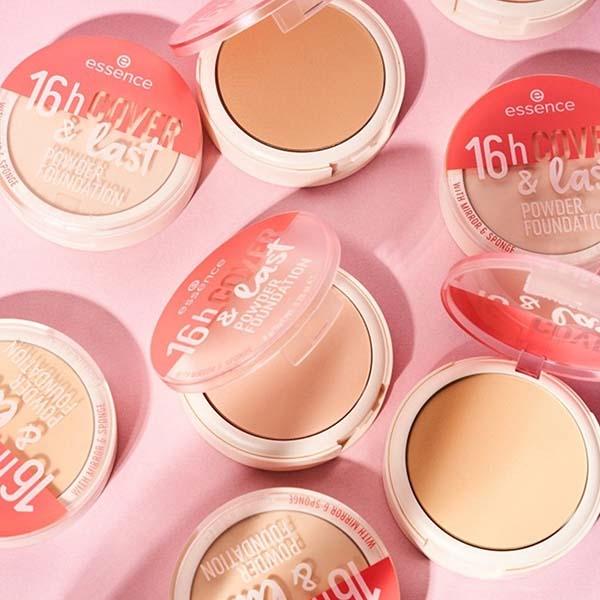 Essence 16h cover & last powder Foundation with Mirror & Sponge - 07 Natural Suede 8gm - Foundation