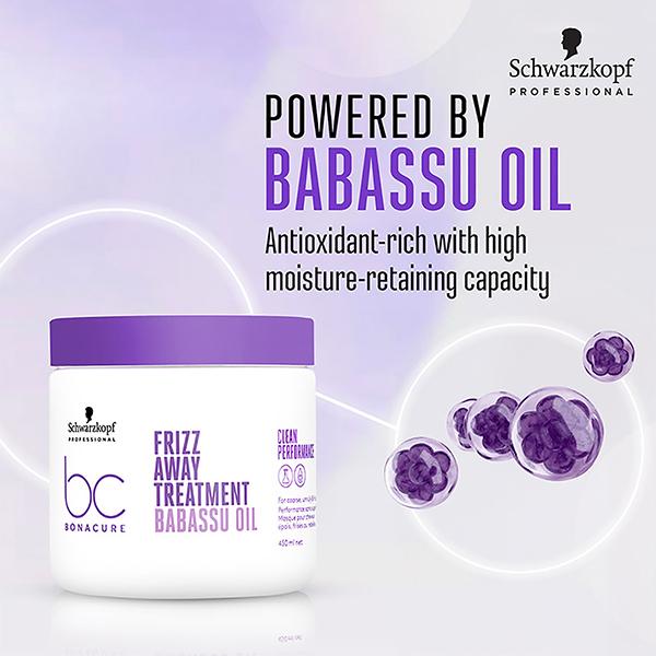 Schwarzkopf Professional Bonacure Frizz Away Treatment with Babassu Oil,with Vegan Keratin 500 ml - Hair Masks & Packs