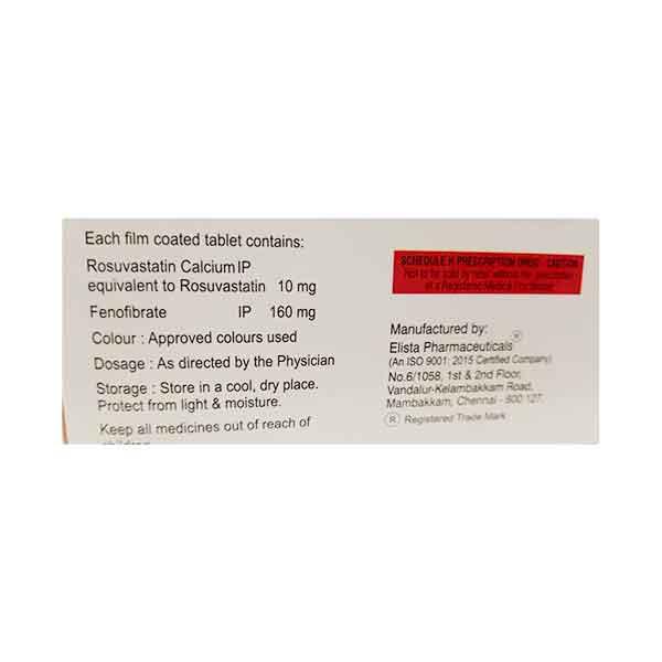 ROSLIFE F 10mg Tablet 10's - High Cholesterol-Dys