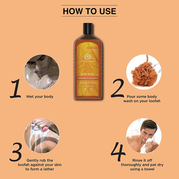 The Man Company Bergamot & Mandarin Body Wash 200 ml - Shower Gels & Body Wash