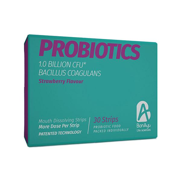 BonAyu Probiotics 1.0 Billion CFU Mouth Dissolving Strips - Strawberry 30's - Digestive Health