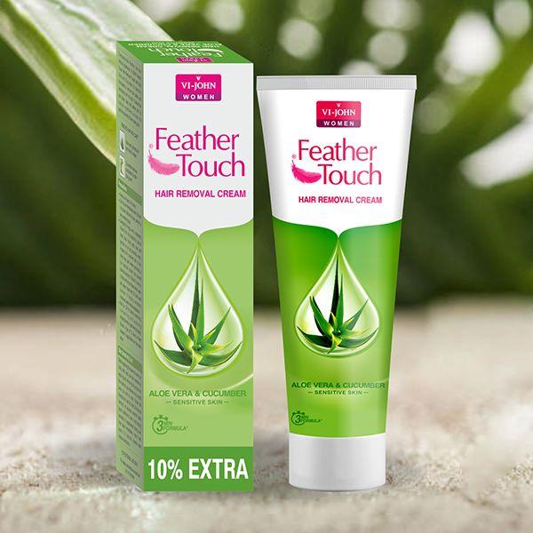 VI-John Feather Touch Hair Removal Cream Cucumber & Aloevera Tube for Sensitive Skin 110 gm - Shaving Creams