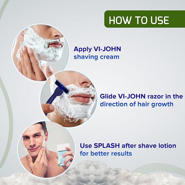 VI-John Shaving Cream Icy Mint with Tea Tree Oil and Bacti-Guard for All Skin Types 125 gm - Shaving Creams
