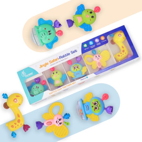 Netmeds | R for Rabbit Jingle Safari Rattles (Pack of 5) 1's