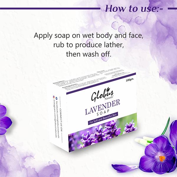 Globus Naturals Lavender Soap For Soft And Beautiful Skin 100 gm - Soaps