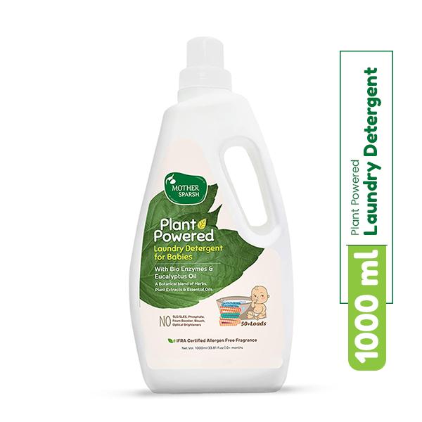 Mother Sparsh Plant Powered Baby Laundry Liquid Detergent - Enzymes And Eucalyptus Oil 1000 ml - Baby Detergents