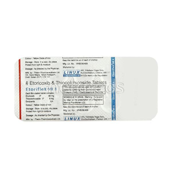 Etoriflex MR 8mg Tablet 10'S - Pain relief-Ant