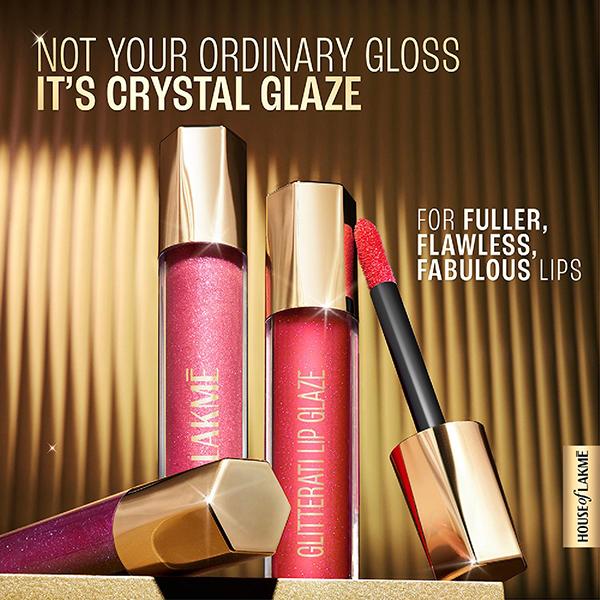 Lakme Glitterati Lip Glaze 203 Hot Pink Cosmo 5 ml - Lip Glosses