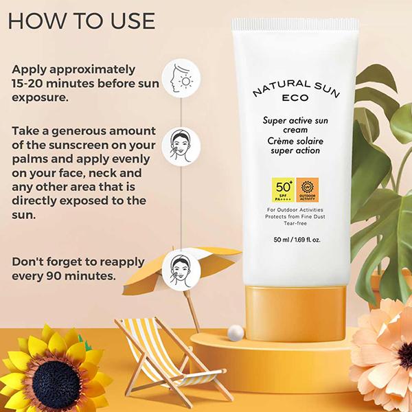 The Face Shop Naturalsun Eco Super Active Sun Cream 50 ml - Face Sunscreen