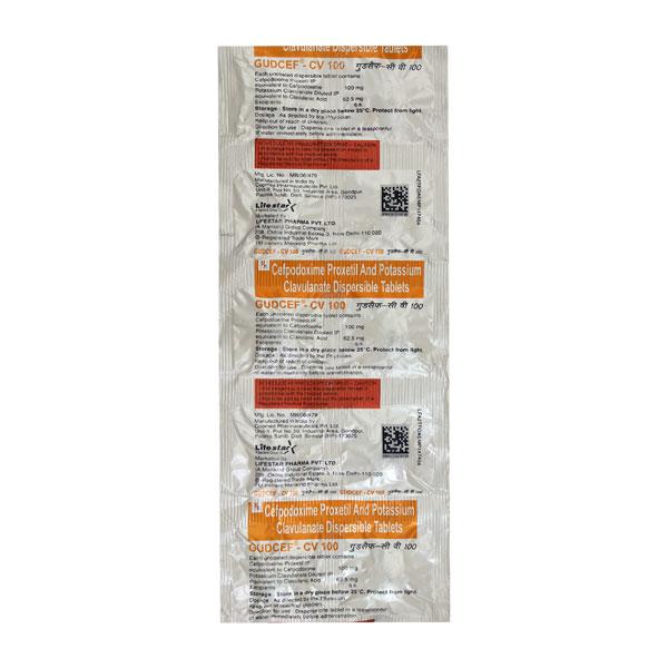 Gudcef CV 100mg Tablet 10'S - Bacterial Infections-Cep