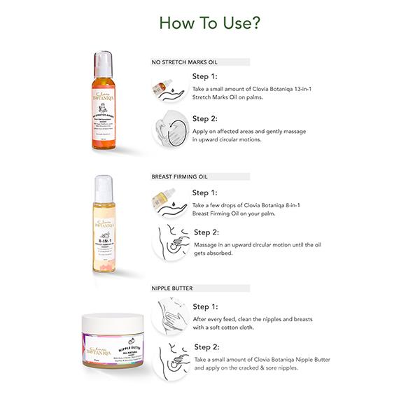 Clovia Botaniqa Nipple Butter,Breast Firming Oil & No Stretch Marks Oil 250 gm - Nipple Cream